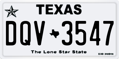 TX license plate DQV3547