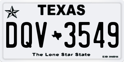 TX license plate DQV3549