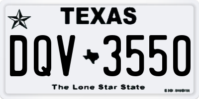 TX license plate DQV3550