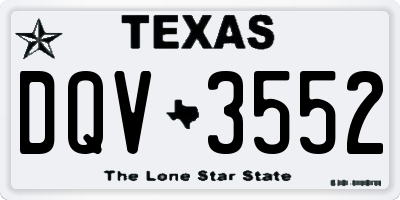 TX license plate DQV3552