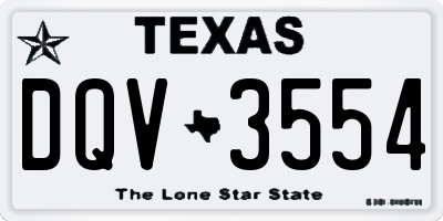 TX license plate DQV3554