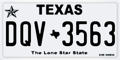 TX license plate DQV3563