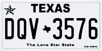 TX license plate DQV3576