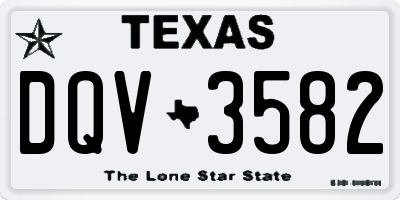 TX license plate DQV3582
