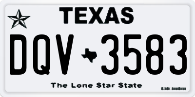 TX license plate DQV3583
