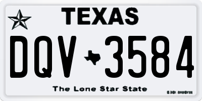 TX license plate DQV3584