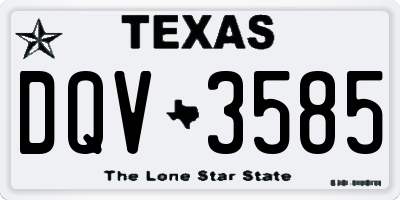 TX license plate DQV3585
