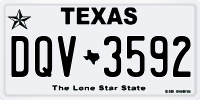 TX license plate DQV3592