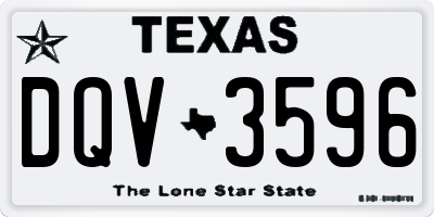 TX license plate DQV3596