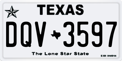 TX license plate DQV3597