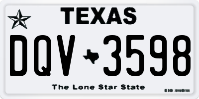 TX license plate DQV3598
