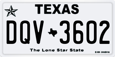 TX license plate DQV3602