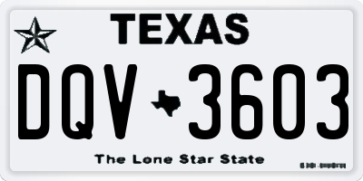 TX license plate DQV3603