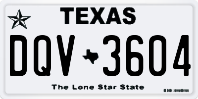 TX license plate DQV3604