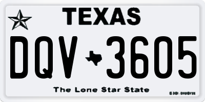 TX license plate DQV3605