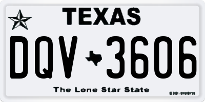 TX license plate DQV3606