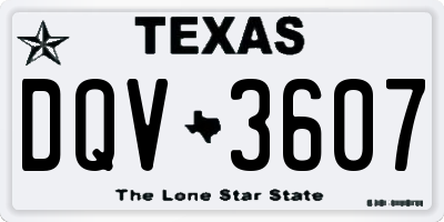 TX license plate DQV3607