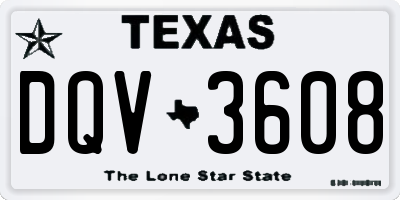 TX license plate DQV3608