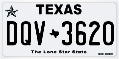 TX license plate DQV3620