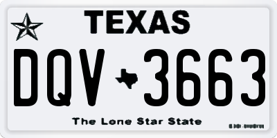 TX license plate DQV3663