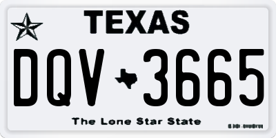 TX license plate DQV3665