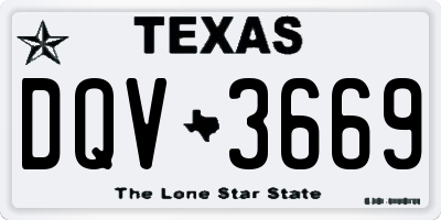 TX license plate DQV3669
