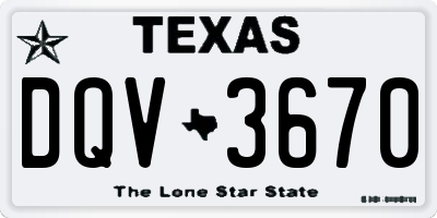 TX license plate DQV3670