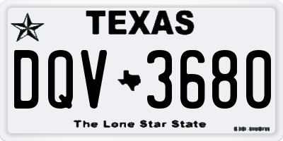 TX license plate DQV3680