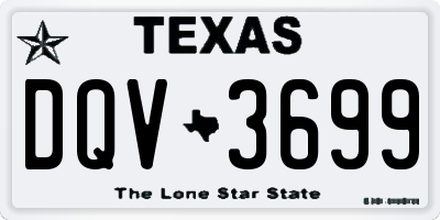 TX license plate DQV3699
