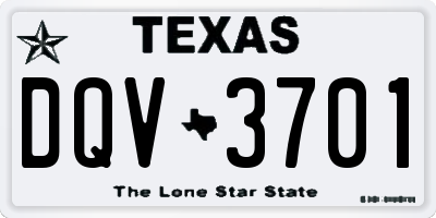 TX license plate DQV3701