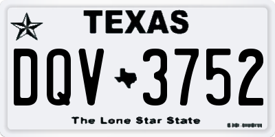TX license plate DQV3752