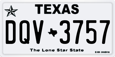TX license plate DQV3757