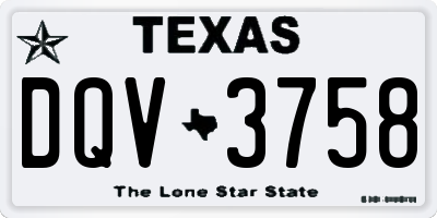 TX license plate DQV3758
