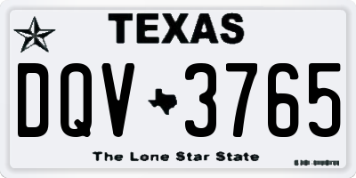 TX license plate DQV3765