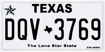 TX license plate DQV3769