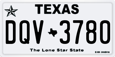 TX license plate DQV3780