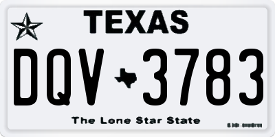 TX license plate DQV3783