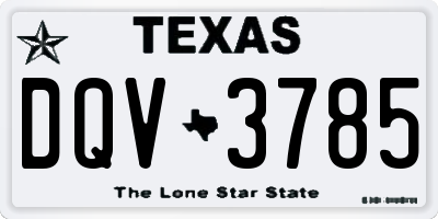 TX license plate DQV3785