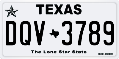 TX license plate DQV3789