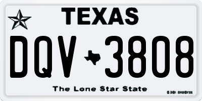 TX license plate DQV3808