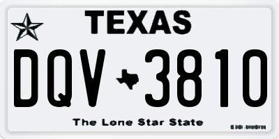 TX license plate DQV3810