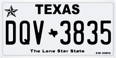 TX license plate DQV3835