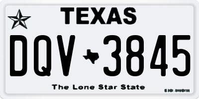 TX license plate DQV3845