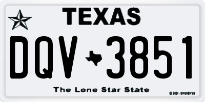 TX license plate DQV3851