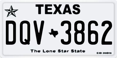TX license plate DQV3862