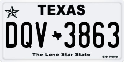 TX license plate DQV3863