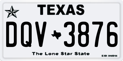TX license plate DQV3876