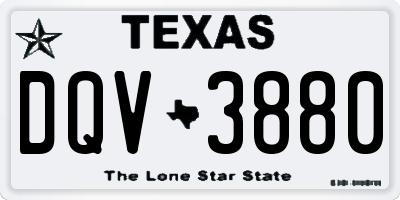 TX license plate DQV3880
