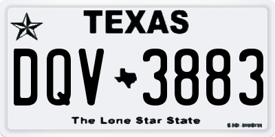 TX license plate DQV3883