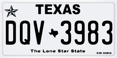 TX license plate DQV3983